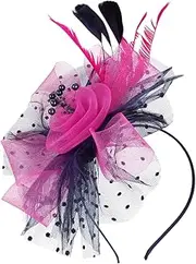 [Minkissy] Fascinator Headwear for Women Elegant Tea Party Hat with Removable Hair Clips Versatile Headband Design Lightweight Comfortable for Weddings Special Occasions