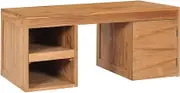 Solid Teak Coffee Modern Wood Table for Living Room, 90x50x40cm Rustic Table with Storage Tables, Farmhouse Center
