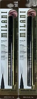 Milani Microblading Brow Pen Eyebrow Medium Brown 130, .03 fl oz - 2 Pack