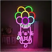 Sign Lamp Balloon Cat Neon Sign For Bedroom Cafe Classroom Reading Room Home Decor 52x32cm