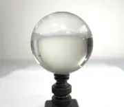 Crystal Finials Large Round Clear Glass Crystal Lamp Finial 3"