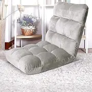 Artiss Sofa Bed, Single Adjustable Futon Couch Cushions Floor Cushion Lounge Recliner Chair Lounger Office Outdoor Indoor Living Room Bedroom Furniture, Removable Foldable Soft Grey