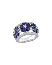 Rina Limor Silver 4.52 ct. tw. Gemstone Floral Ring