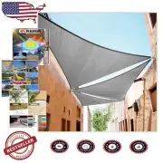 Durable 190 GSM Gray Triangle Sun Shade Sail - Custom Size, 3-