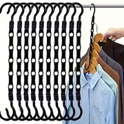 10pcs Magic Hanger - Space Saving Wardrobe Organizer For Heavy Clothes - Sturdy Plastic Multifunctional Hanger For Clothing Stores