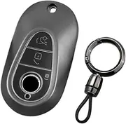 ontto car key fob cover fit for Mercedes C S Class W223 W206 EQS 450 500 V297 580 EQE V295 AMG S500L 2021-2024 for Maybach key holder TPU Smart Shell case keyring keychain auto styling Accessories B1