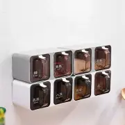 4 Grids Seasoning Organizer Box Wall Mount Spice Rack Storage Punch-free