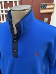 NWT Polo Ralph Lauren Snap-T Performance Fleece Pullover Jacket Mens XL Blue NEW