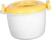 iplusmile Microwave Rice Cooker Portable Multi Functional Food Container for Home Use for Rice Soups and Oatmeal Design with Locking Ears