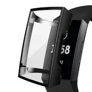 Everlab Shockproof TPU Case Bumper Tempered Glass Cover For Fitbit Charge 3 4