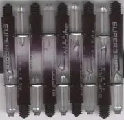 1.75in. 2ba Black/Clear HARROWS SUPERGRIP FUSION Dart Shafts & Rings: 1 Set of 3