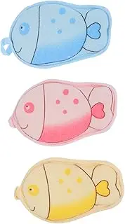 NOLITOY 3pcs Cartoon Bath Towels Scrub Towels Dual Use Bath Towels for Baby