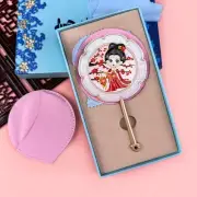 Round Handheld Makeup Mirror Chinese Style Pocket Mirror Girl Gift