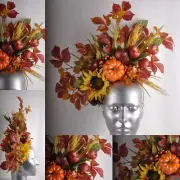Pumpkin Autumn Leaf Harvest Apple Flowercrown Mardi Gras Headpiece