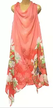 TS TAKING SHAPE plus size XS / 14 Silk Society Tunic sheer sexy top NWT rrp$190!