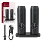 Automatic Pepper Grinder Electric Salt and Pepper Grinder Set USB Rechargeable A