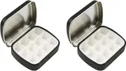 2 Pcs Mini Empty Watercolor Tin Box 12 Wells Portable Paint Palette Metal Paint Storage,Travel Watercolor Palette with Lid,Ideal for Artists on the Go(Black)