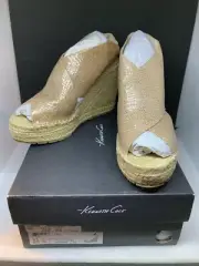 NIB: KENNETH COLE Rose Gold Peep Toe Wedge Heels, Size 9.5 M, model KL05274MB