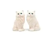 S & P ANIMALIA Salt and Pepper Set of 2 -White Persian Cats BNWB