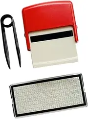 Frediuo Slot Flip Back Ink Stamp Inking Stamp DIY Custom Stationary Mini Number Letter DIY Stamp Set Printing Stamp for Parents Home, Red, 18mmx47mm