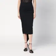 [TheLatest] Black cotton midi skirt 40 IT Black