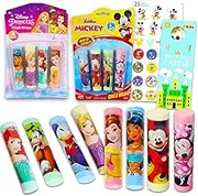 Disney Sidewalk Chalk Set for Kids - Bundle with 8 Disney Princess and Mickey Mouse Jumbo Chalk Sticks Plus Stickers, More | Disney Outdoor Toys for Boys, Girls
