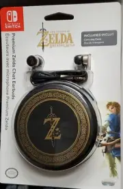 NEW SEALED Official Nintendo Switch ZELDA BOTW Premium Chat Earbuds + CASE