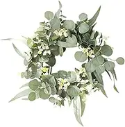 Yardenfun 1Pc Vivid Leaf Artificial Wreath Spring Summer Greenery Door Wall Hanging Decor for Home Decoration Creative Faux Leaf Garland Ornament