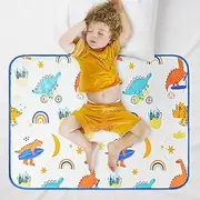 Potty Training Bed Pads, Bed Protector for Kids, Bed Wetting Mattress Protector Bed Wetting Sheets Mats, Absorb Water Pads Toddler Sheet Protector, 80 * 100cm (Dinosaur Paradise, M)