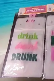 Adult Drink Reusable Pouches Drink Drank Drunk with Straws Zipper Seal 4 CT