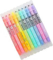 Homoyoyo 10Pcs Pastel Double Ended Highlighter Marker for Students Erasable Colorful Pens for Note Taking Document and Creative Projects