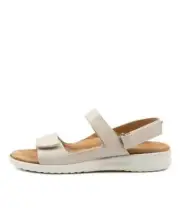 New Ziera Benji Xw Stone White Leat Womens Shoes Casual Sandals Sandals Flat
