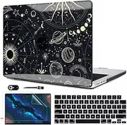 LCMOCICO for MacBook Pro 14 inch Case M4 2024 2023 2022 2021 Model A3112 A3185 A3401 A2779 A2442 A2918 A2992 M4 M3 M2 M1 Pro/Max Chip, Pattern Plastic Hard Shell Case Keyboard Cover, Constellation