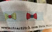 HAND PAINTED NEEDLEPOINT CANVAS- BOW PATTERN- STYLE # 12620