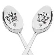 Couples Ice Cream Spoons Gifts for Wife Husband Anniversary Valentines Gifts ...