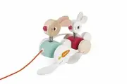 Janod J08207 Wooden Pull-Along Rabbit Family
