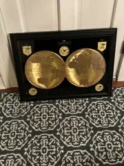 Martell Cognac World Map Clock Sign Bar Rare New Box 24” Pub