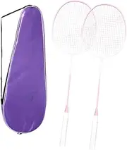 Oshhni 2Pcs Badminton Rackets,Badminton Set Portable Replacement Racquets with Carrying Bag for Adults Beginners Family Friends Gym