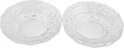 ULTECHNOVO 4pcs Transparent Glass Dessert Plates Sturdy Snack Dishes for Ktv Bar for Serving Fruits Pastries Appetizers Elegant Multi Use Design