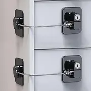 MCOTOP Refrigerator Locks 2 Pack, Freezer Locks with 2 Keys, Child Proof Fridge Door Locks for Kid & Pet, Child Safety Lock for Oven, Cabinet, Drawer, No Tools Required, Self-Adhesive (Upgraded Black)