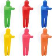 6 Pieces Toothbrush Holder with Suction Cup, Colorful People Toothbrush Holder,