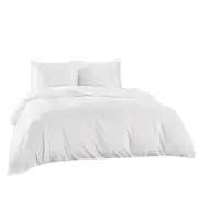 Egyptian Cotton Quilt Doona Duvet Cover Set Bedding S/D/Q/K Size - White