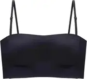 [STKARCV] 2PAIR Women Bra Push Up Bandeau Top Padded Bralette with Detachable Shoulder Strap Traceless Strapless Thin Slip Beauty
