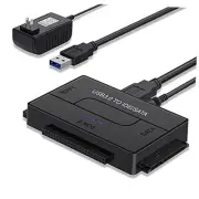 SATA/IDE to USB 3.0 Adapter, Hard Drive Adapter Converter for 2.5 3.5-Inch IDE