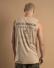 [Lucid] Lucid Men's Principle Muscle Tank Top in Sand Acid Size Large L Sand Acid