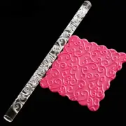 Embossed Fondant Cupcake DIY Dough Roller Texture Embossing Rolling Pin