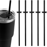 5pcs Silicone Straw for Yeti Rambler 30/20/10oz，Reusable Straws for Yeti Tumbler with Magslider Lid ，Yeti Accessories，Replacement Straws，BPA Free (black)