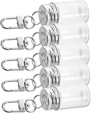 BCOATH 5pcs Mini Glass Bottle Keychain Diy Wishing Small Decorative Bottles for Perfume Crafts