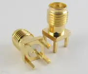 100pcs Gold RF Coaxial SMA Female Solder PCB Mount Straight Connector 13.7mm
