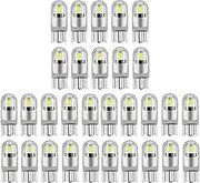 Mellisso 30Pcs 6000K Canbus T10 168 194 W5W Dome License Side Marker LED Light Bulb White